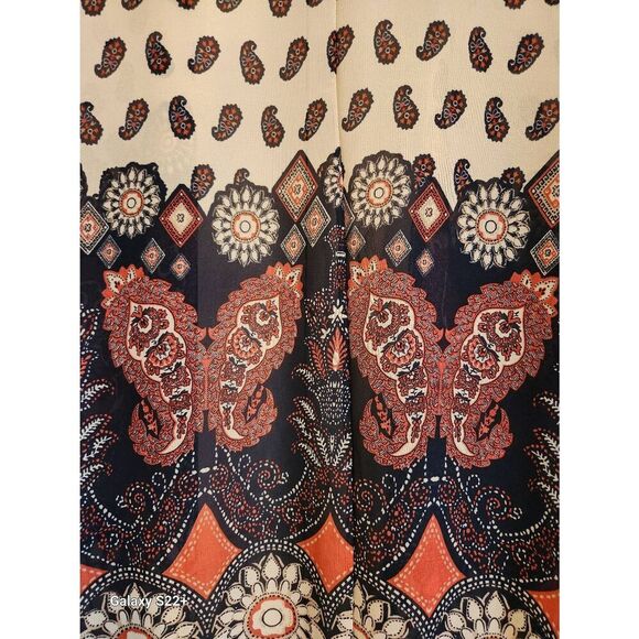 C25 Rue21 Butterfly paisley fringed Orange And Blue kimono - Picture 4 of 10